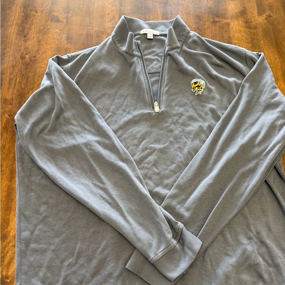 Men’s Peter Millar Crown Comfort Interlock Quarter-Zip MEOK40 XL Georgia Tech